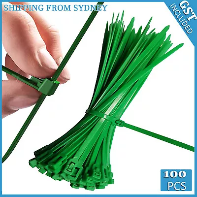 100PCS Cable Ties Zip Ties Nylon UV Stabilised Bulk Green Cable Tie High Quality • $4.65