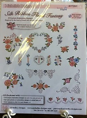 Michelle's Designs # 3728d-silk Ribbon Floral Fantasy Machine Embroidery Disk • $40