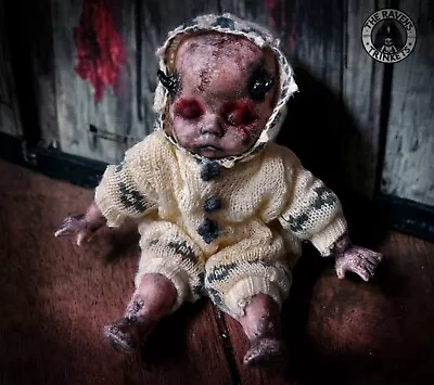 Creepy Horror Doll Halloween Decor | OOAK Goth Halloween Prop Spooky Gothic Doll • £37.99