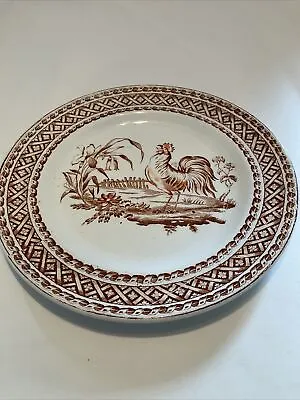 PETRUS REGOUT :: Vintage 8 1/4” ROOSTER CROWING PLATE “Haan” MAASTRICHT HOLLAND • $39.95