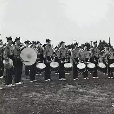 Vintage Sepia Photo American Legion Marching Band Drumline Drummers Uniform • $13.39