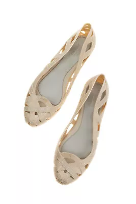 RRP€115 MELISSA X JASON WU Ballerina Shoes Mismatch Size L39 R40 Glitter Cut Out • $2.74