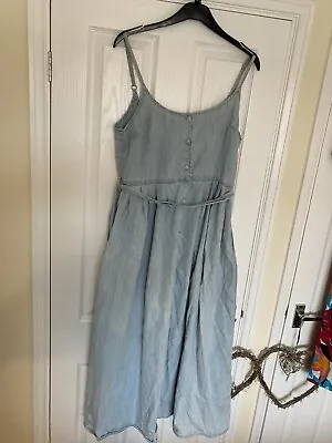 £15 • Buy ASOS Design Denim Summer MIDI Dress. Size 14. Light Blue