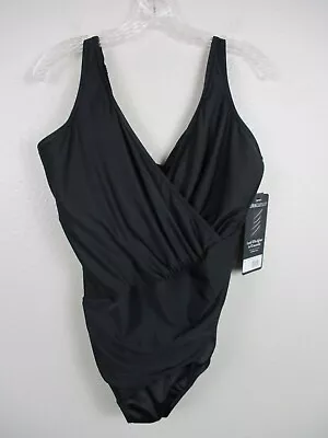 NEW Miraclesuit Swimsuit Size 18DD Black Oceanus One Piece Underwire Adjustable • $98.79