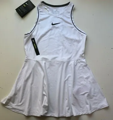 £37.99 • Buy Nike Court Dri Fit Racerback Tennis Dress - White Ar2502-100 Girls L 12-13 Years