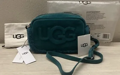 UGG Janey II Suede & Shearling Green Crossbody Bag Purse • $78.72