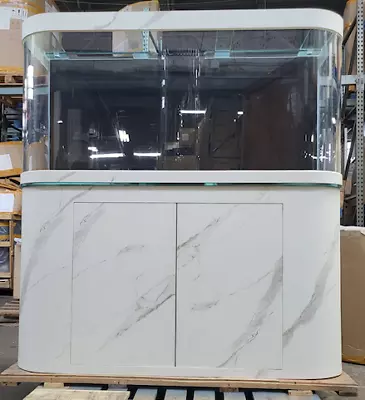 Bay View 120g Curved Glass Reef-Ready Aquarium Set In Marble Finish • $3800