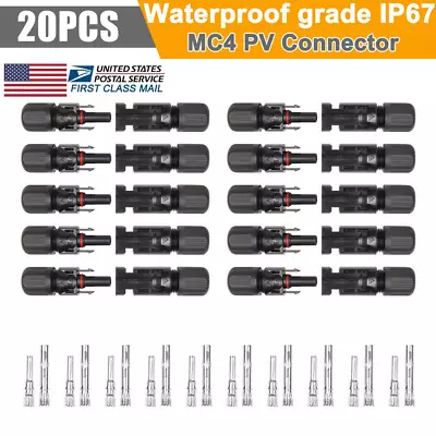 20Pcs Solar Cable Connectors 4mm-6mm 30Amp Waterproof Solar Panel Wire Joiners • $10.95