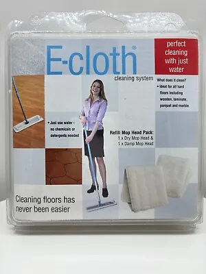 Bnip E-cloth Refill Mop Head Pack 2 Reusable Mop Heads Cleaning System Dry/damp • £10