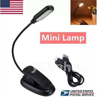 Mini LED Reading Book Light W/Flexible Clip Desk Table Lamp USB Rechargeable US • $8.59