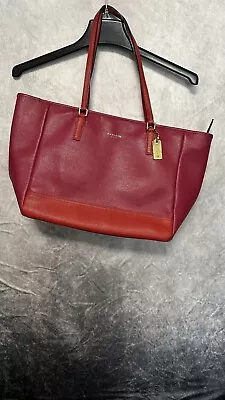 Coach Pink City Saffiano Leather Tote 23884 Cranberry Vermillion • $41.24