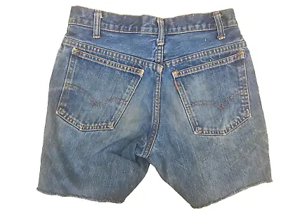 Levis Denim Vintage Shorts Hotpants Zip Fly Mid Waist Cut-Off Jeans  W27 • £11.95