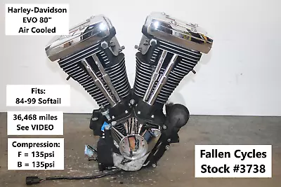 1996 Harley Softail EVOLUTION 80  Engine Motor Assembly CARB *36468 Miles • $1400.22