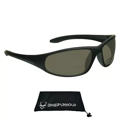 Bifocal Sun Reader Sunglasses Z87 Safety Sport Wrap Motorcycle • $17.99