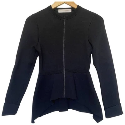 $154.50 • Buy Scanlan Theodore Crepe Knit Jacket Zip Black Size M