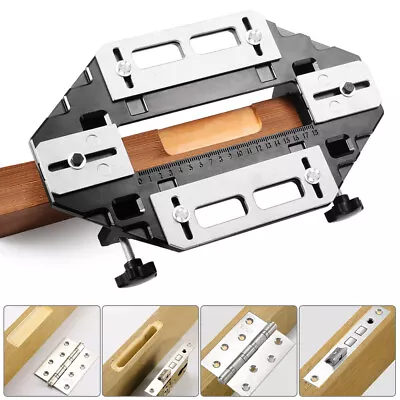 Woodworking Slotting Locator Wooden Door Hinge Jig Lock Guide Plate Router Bit • $59.99