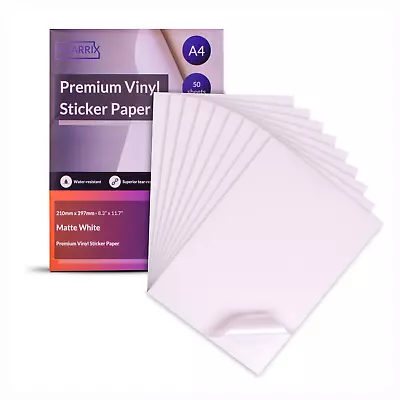 $45.99 • Buy Avarrix A4 Vinyl Matte Premium Sticker Paper - 100 Mic