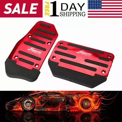 RED Non Slip Automatic Gas Brake Foot Pedal Pad Cover Car Accessories W/Screw • $10.79