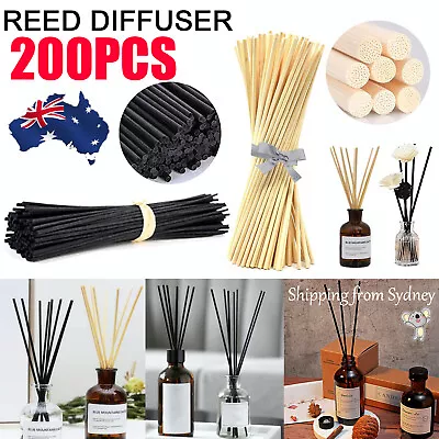 200 Pcs Premium Reeds Fiber Sticks Aromatherapy Diffusers Home Office 2 Colours • $14.49