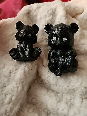 Vintage Black Bears Googly Eyes Figurines Handcrafted Coal WV • $12