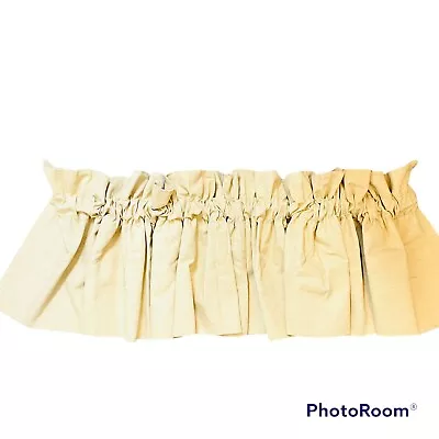 £24.21 • Buy Pair Straight Valance Rod Pocket Window Topper Curtain 106  X 17.5  Cotton Flax