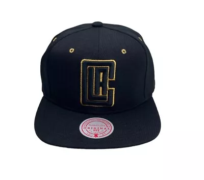 L-A Clippers Core Basic Black Mitchell &ness Snapback Cap Hat • $34.95