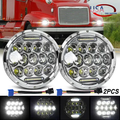 For Freightliner Century Class 7inch Round LED Headlights Hi/Lo Beam Light Pair • $49.55