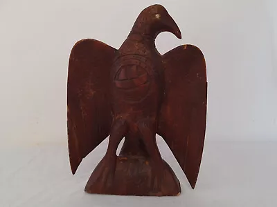 Vintage Hand Carved Wood Eagle Bird Avian Animal Sculpture Figurine Ornament • £24.95