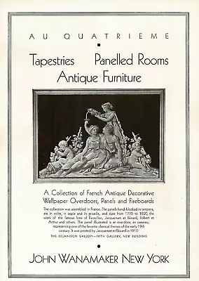 1920s BIG Vintage John Wanamaker New York Antique Dealer Photo Print Ad G • $34.98