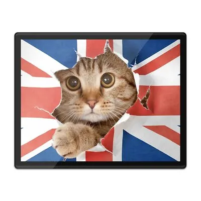 Placemat Mousemat 8x10 - Union Jack Flag Cute Cat United Kingdom  #8272 • £7.49