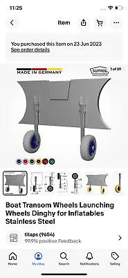 Dinghy Stainless Steel Launching  Folding Wheels • £55