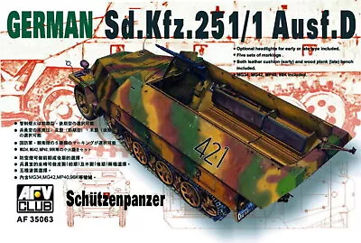 AFV Club AF 35063 Sdkfz251 D/1 Half Track Schutzenpanzer  1:35 Scale • £33.20