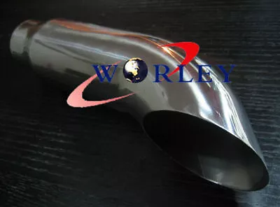 2.3'' Inlet Stainles Steel Turn Down Exhaust Tailpipe Tip 3'' Outlet 12'' Long • $35