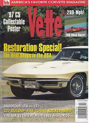 Chevrolet VETTE Magazine April 1997--The Best Resto Shops LT4 V LT1 C5  Poster • $9.99