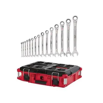 Milwaukee Combination Ratcheting Wrench Set W/ PACKOUT Standard SAE (15-Pcs) • $366.95