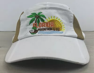 Florida Marathon Hat 1/2 Half White Adjustable Adult Size Hat Baseball Hat Cap • $5.40