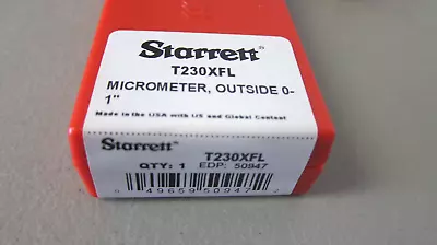 NEW - Starrett T230XFL Outside Micrometer 0-1  Friction Thimble - FREE SHIPPING • $220