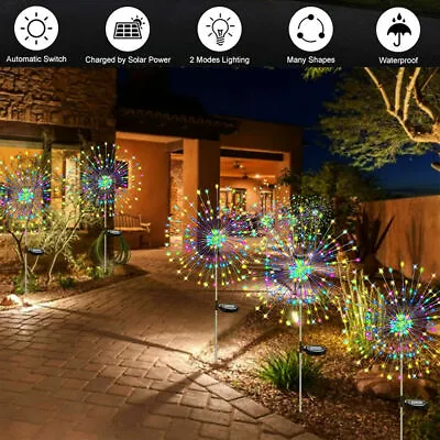 $15.63 • Buy 150 LED Waterproof Solar Firework Lights Outdoor Path Lawn Garden Decor Lamp