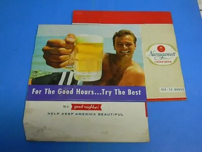 Rare Vintage 1960's Narragansett Beer Bottle 6 Pack Carrier Jaws Beach Scene • $12.99