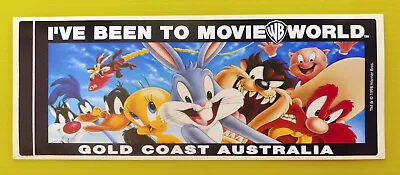 MOVIE WORLD Sticker 1998 I've Been To Warner Brothers Gold Coast Movieworld Vtg • $9