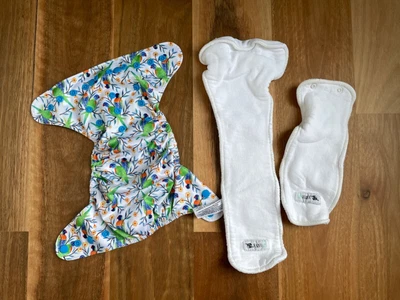 $12 • Buy Designer Bums Cloth Nappy (Rainbow Folk Print)