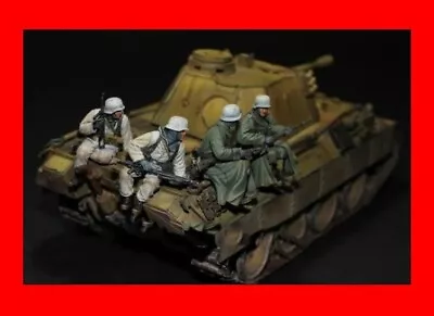 1/35 Scale German Ww2 Resin Figures Model Kit 4 Soldiers Unpainted • £7.99