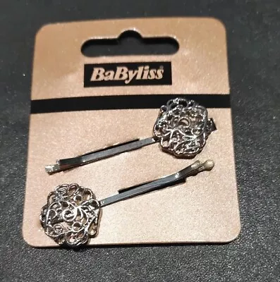 Vintage Babyliss Filigree Silver  Hair Clip Hair Clips Flower Wedding  • £4.99