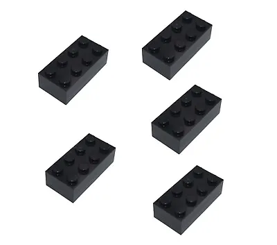 $1.99 • Buy 5 NEW LEGO 2x4 BLACK BRICKS Bulk Lot Blocks 3001 City Building Block Star Wars