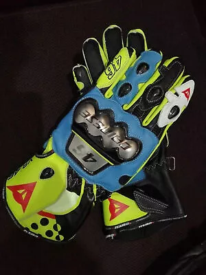 Valentino Rossi VR46 Motorcycle MotoGP  Motorbike Racing Leather Gloves • $99.99