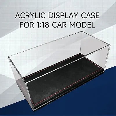 New Acrylic Display Case Show Case W Black PU Leather Base For 1/18 Car Model AY • $42.41