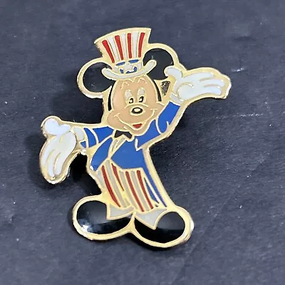 Vintage 1989 Mickey Mouse Uncle Sam Patriotic Lapel Pin Enameled • $4.99