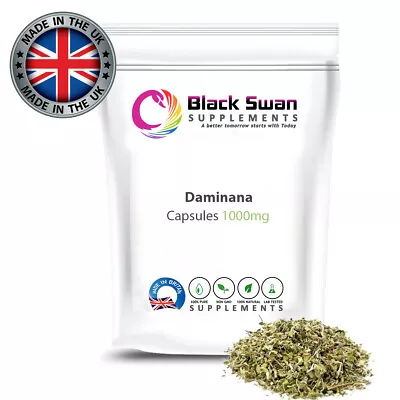 Damiana 1000mg Capsule Sexual Vitality Mood Energy Boost Vegan Food Supplement • £5.99