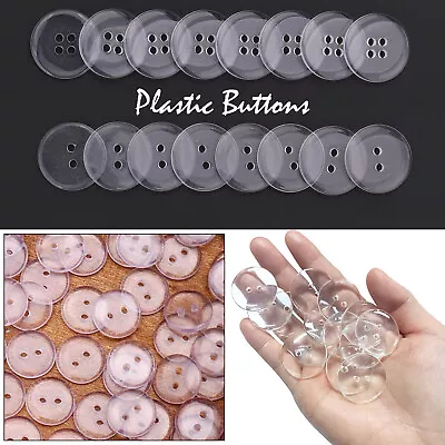 10/15/20mm Clear Round Plain And Assorted Buttons Leather Jacket Crafts Shirts • £2.99