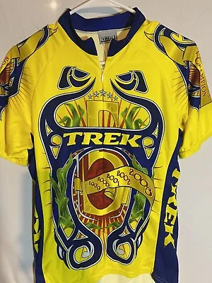 Trek Tour De France Yellow Cycling Shirt Jersey Vtg 1999-2003 Men’s Large L • $34.77